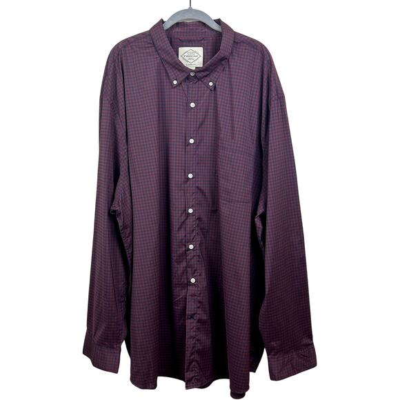 St. John's Bay 4XLT Burgundy Gingham Button Down - Picture 1 of 6